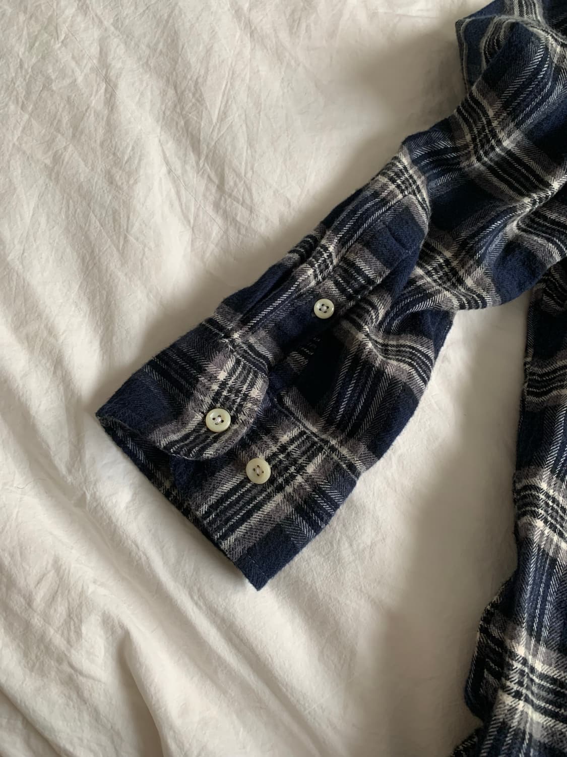 네이비 체크 셔츠 상품이미지4