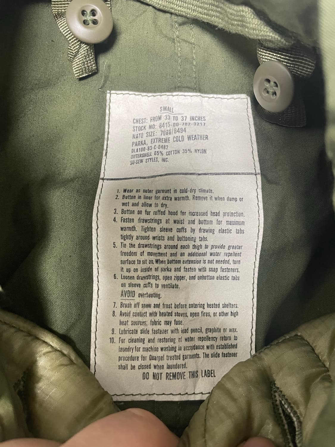 m65 피쉬테일 og 오리지널 스몰 풀세트 민트급 개파카 상품이미지10