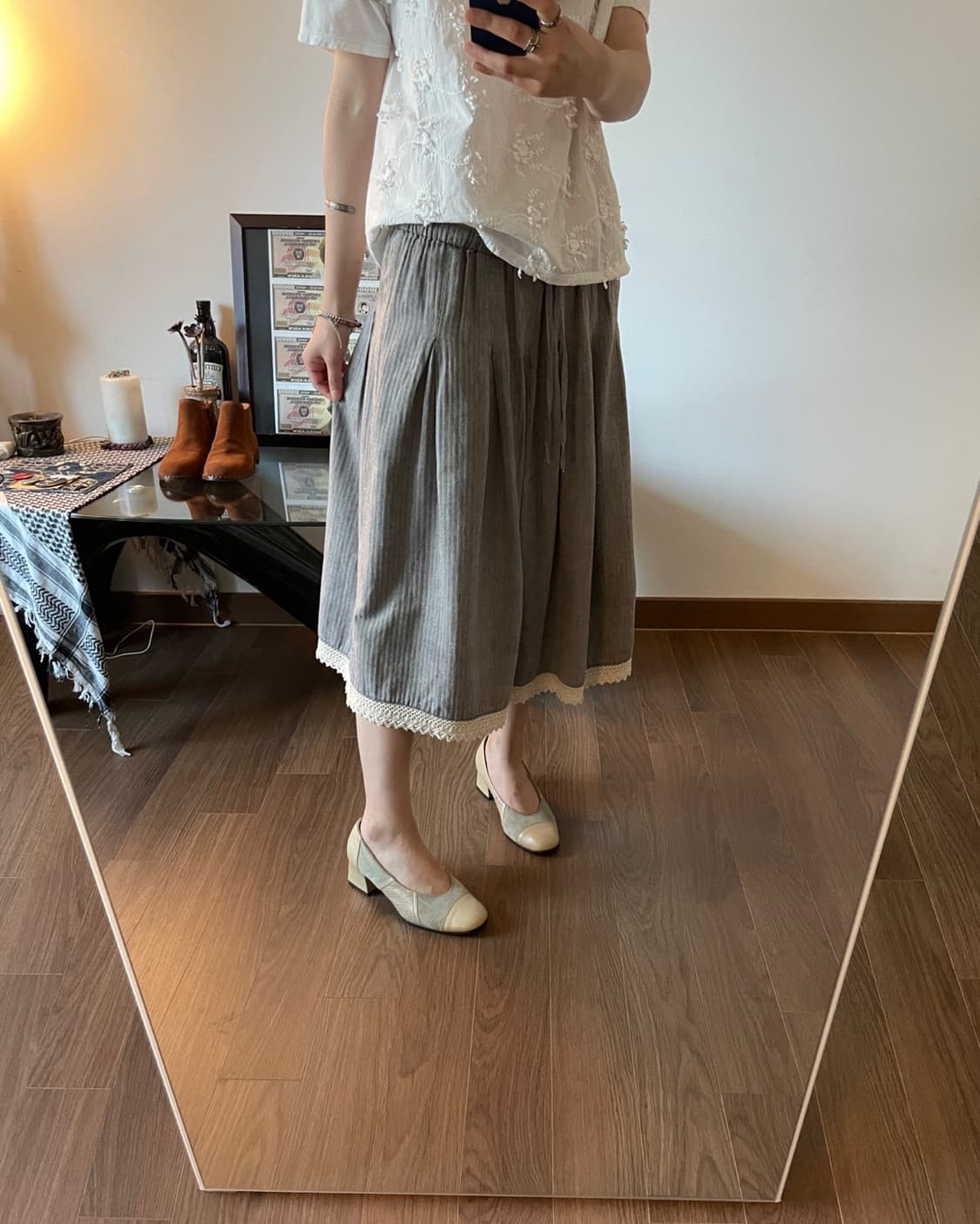herringbone long skirt 상품이미지4