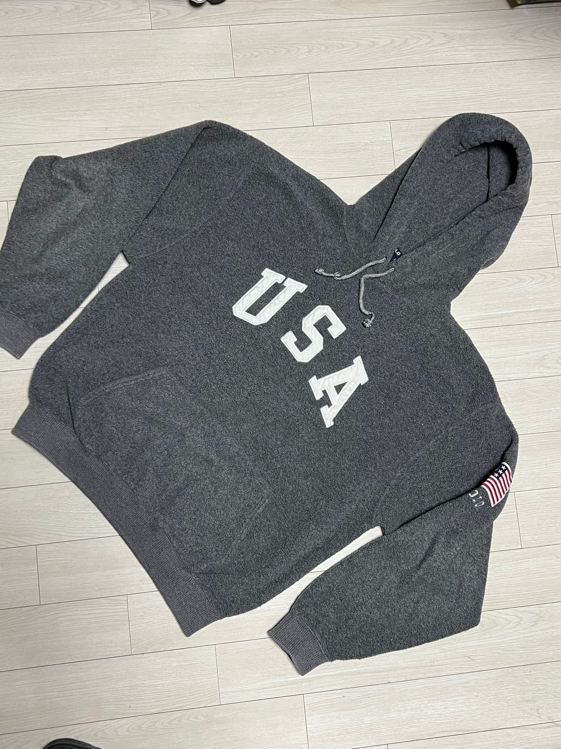 90s폴로스포츠 USA빅로고 후리스후드티셔츠 L 상품이미지1