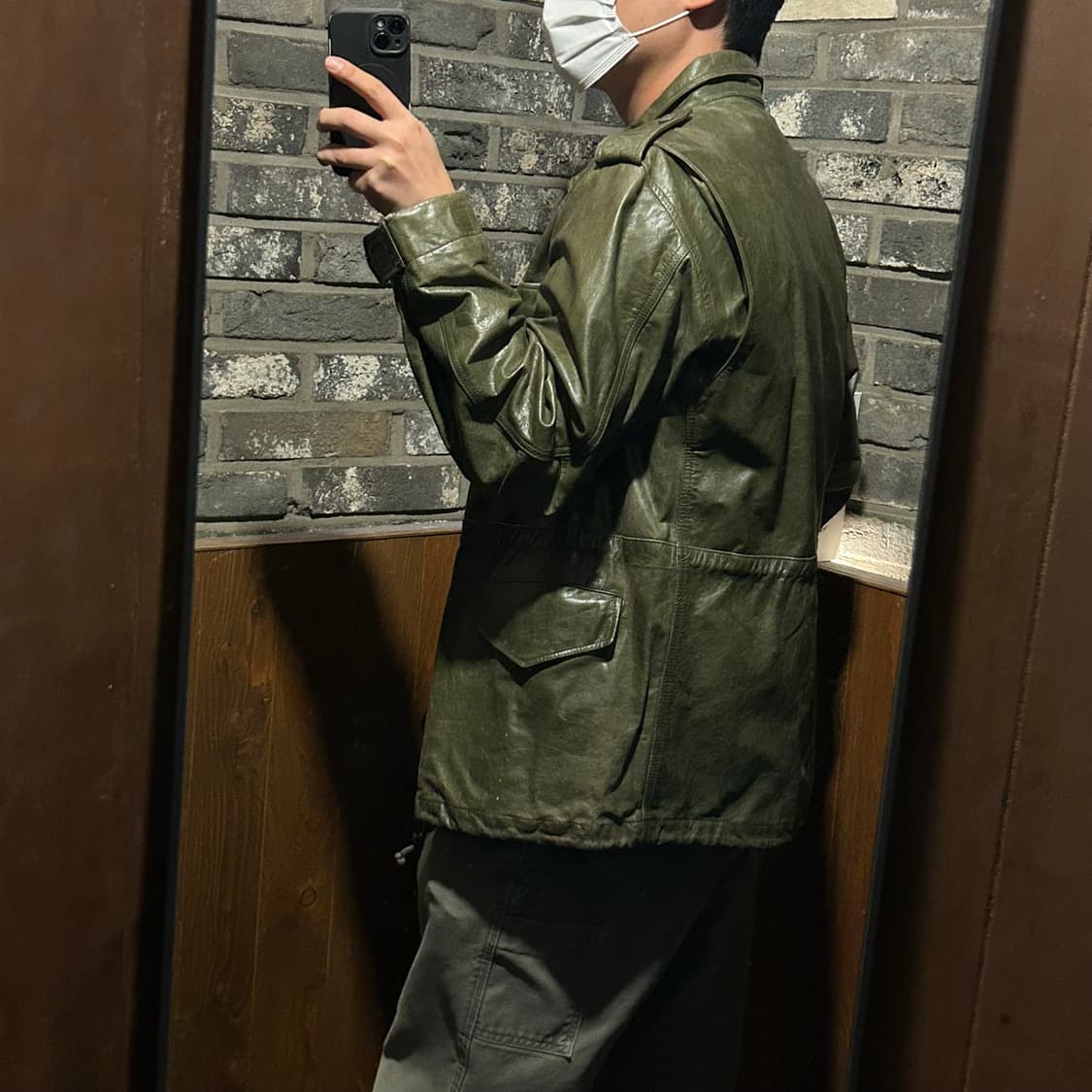 L) 아비렉스 밀리터리 M65 필드 자켓 소가죽 올리브 상품이미지10