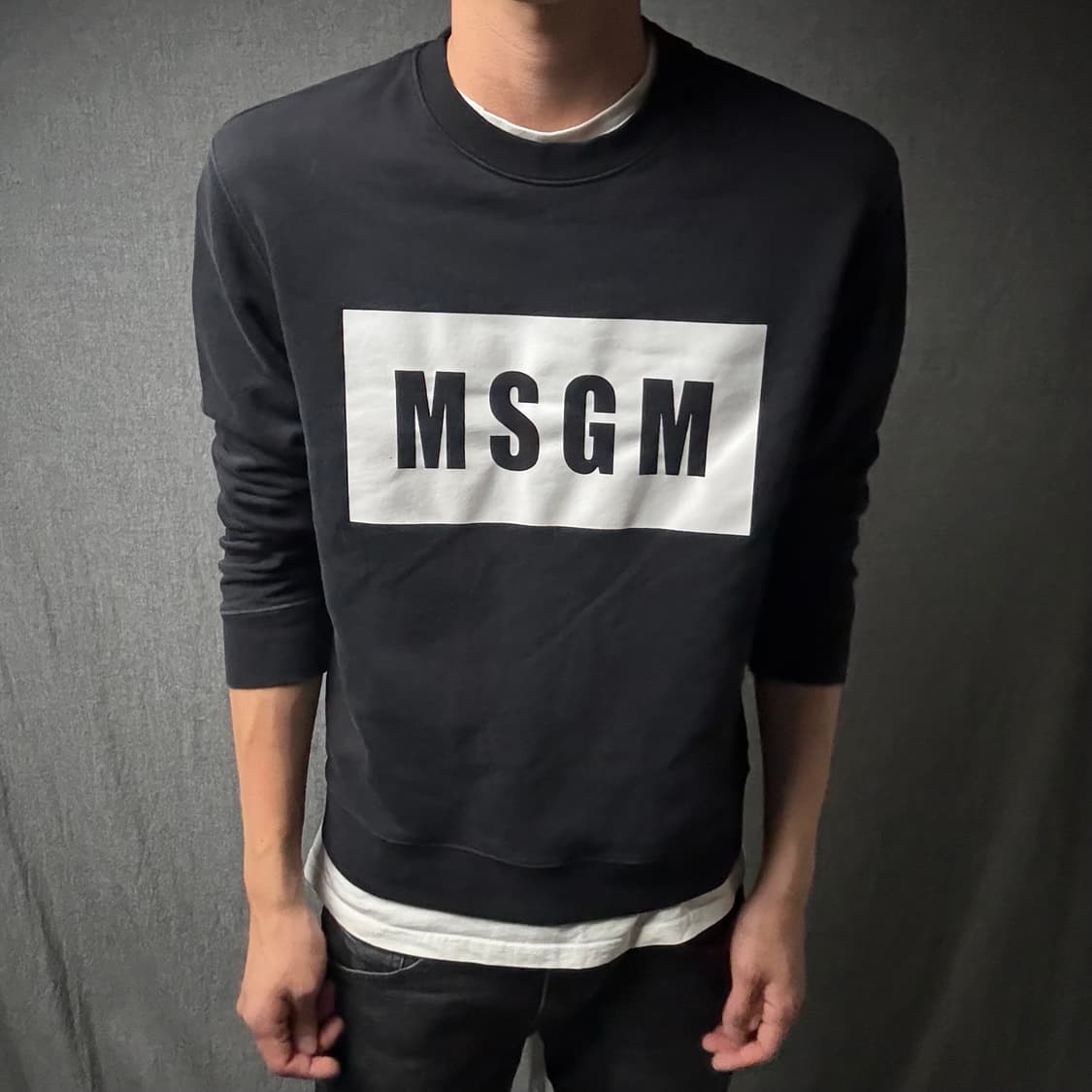 msgm 블랙 맨투맨 상품이미지2