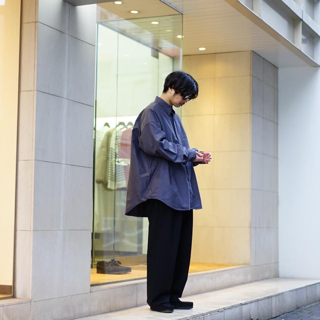 그라프페이퍼 옥스포드 오버사이즈 BD 버튼 다운 셔츠 상품이미지3