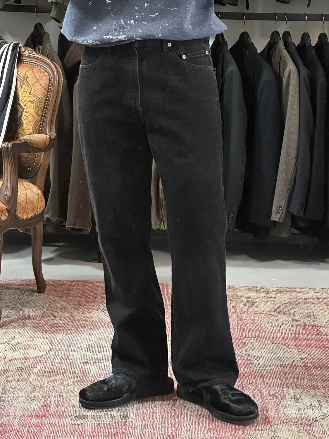 90's 리바이스 517 블랙 부츠컷 플레어진 상품이미지9