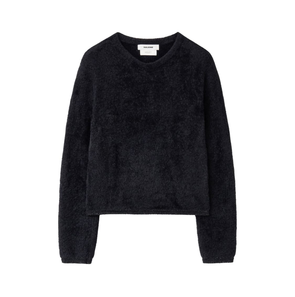 알렌느 헬렛 샤기 크롭 브이넥 블랙 1 상품이미지1