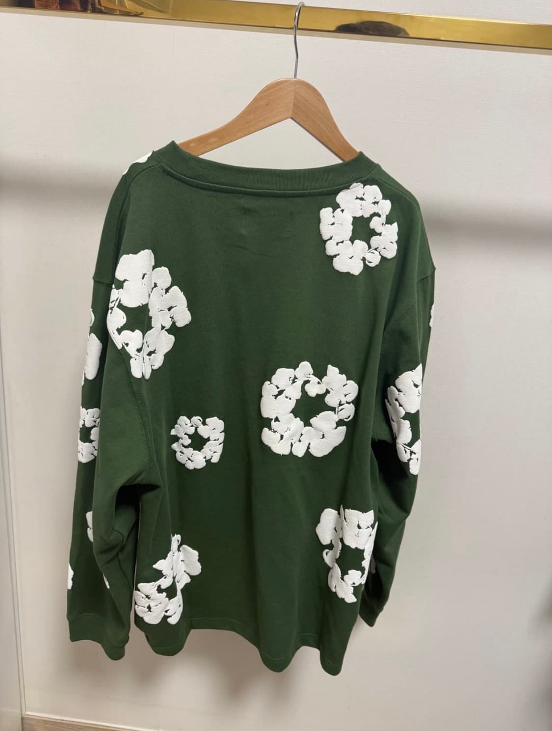 데님티어스 롱슬리브 코튼 리스 티셔츠 그린 상품이미지2