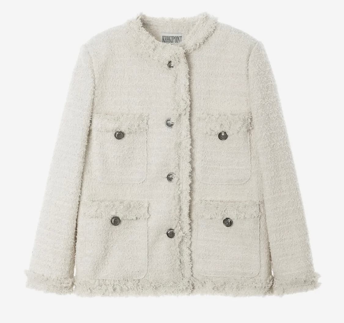 카키포인트 트위드 자켓 아이보리 상품이미지1