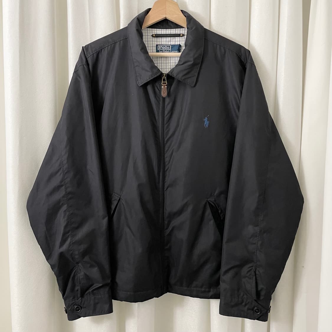 폴로 블랙 체크안감 폴리쉘 자켓 상품이미지2