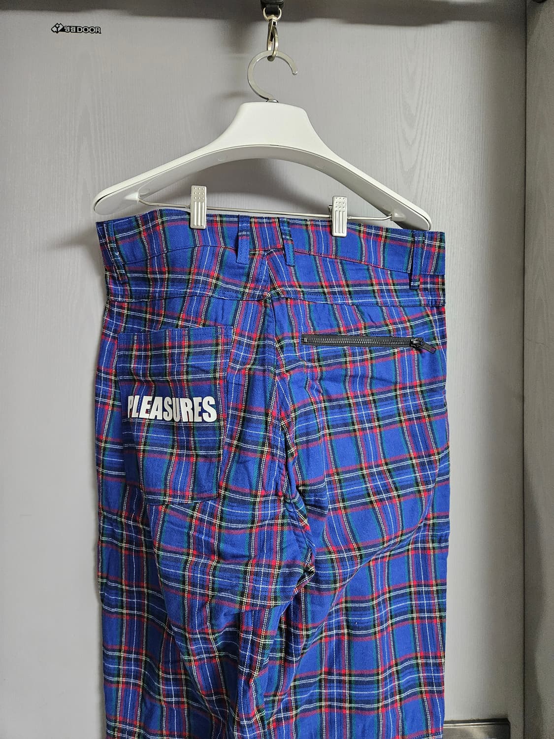 PLEASURES 체크 바지 블루 34 새상품 상품이미지5