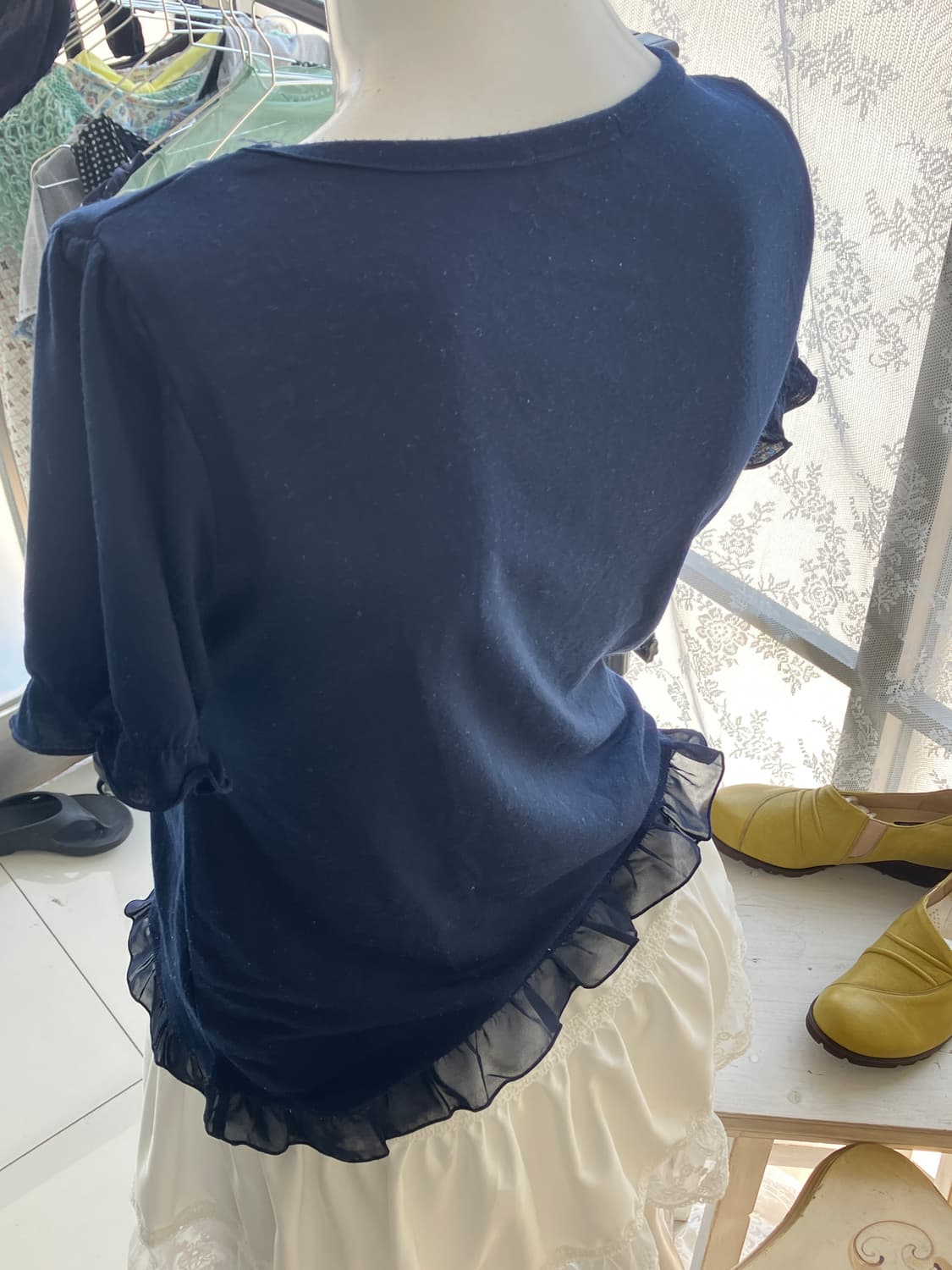Axes Femme velvet lace line blouse 상품이미지2