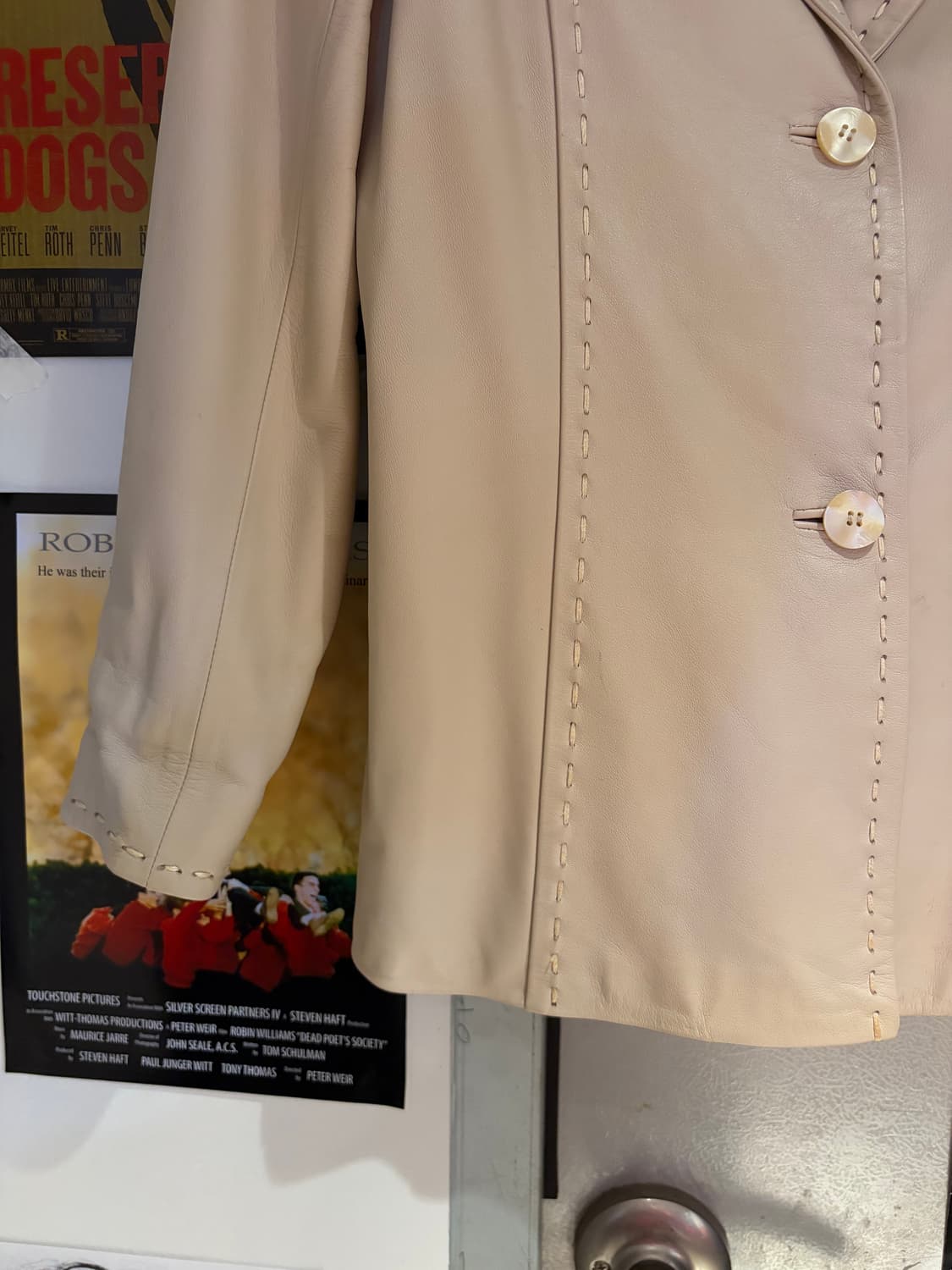 Lepanto 스티치 레더 블레이저 자켓 상품이미지3