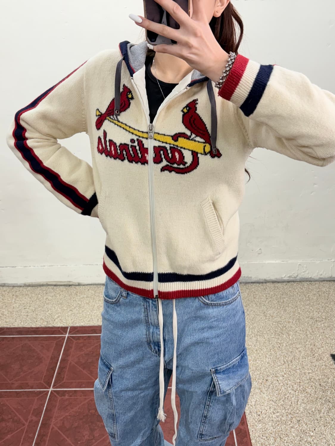 MLB 니트 후드 점퍼 상품이미지4