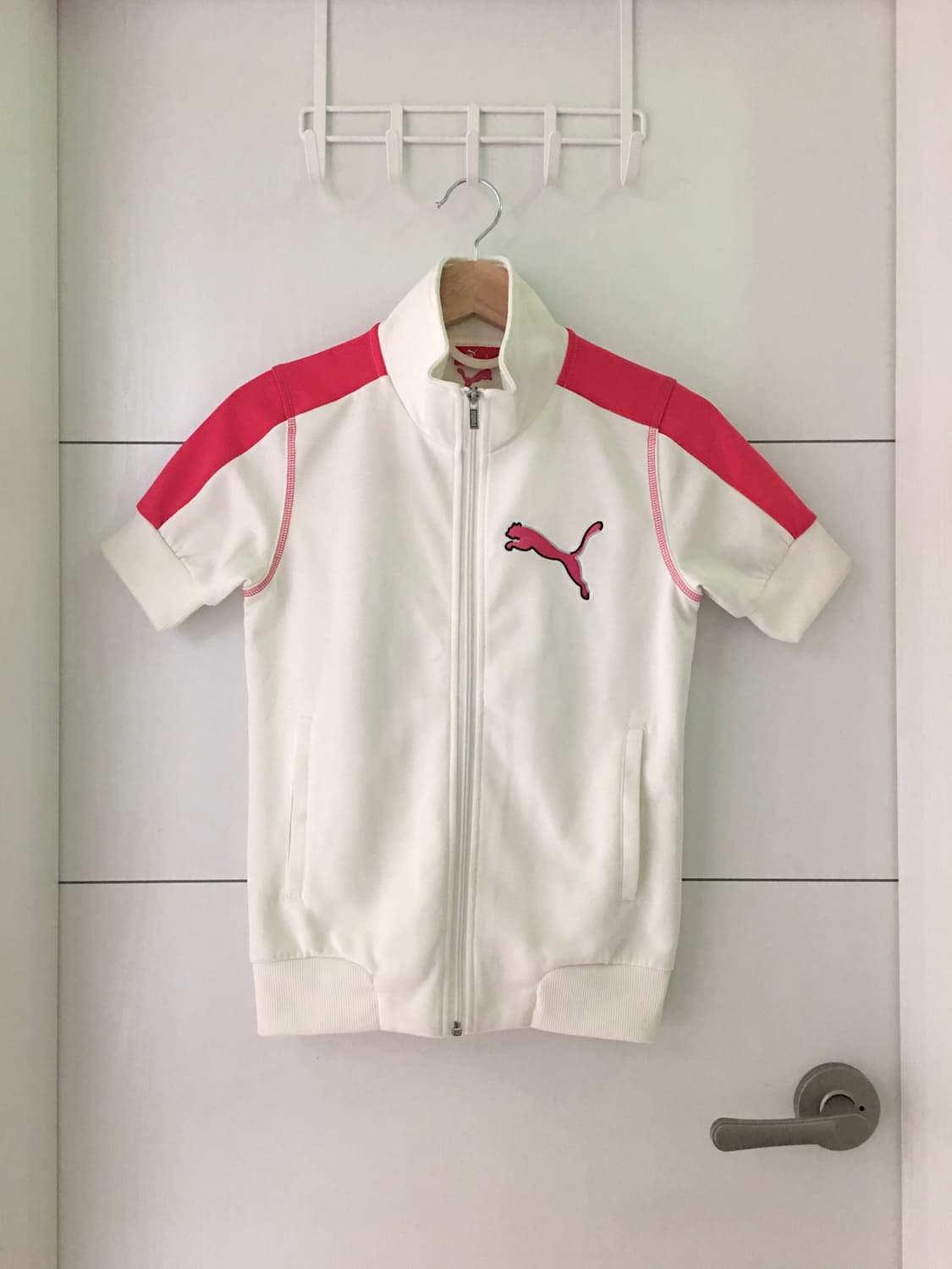 퓨마 화이트 핑크 반팔 져지 상품이미지1