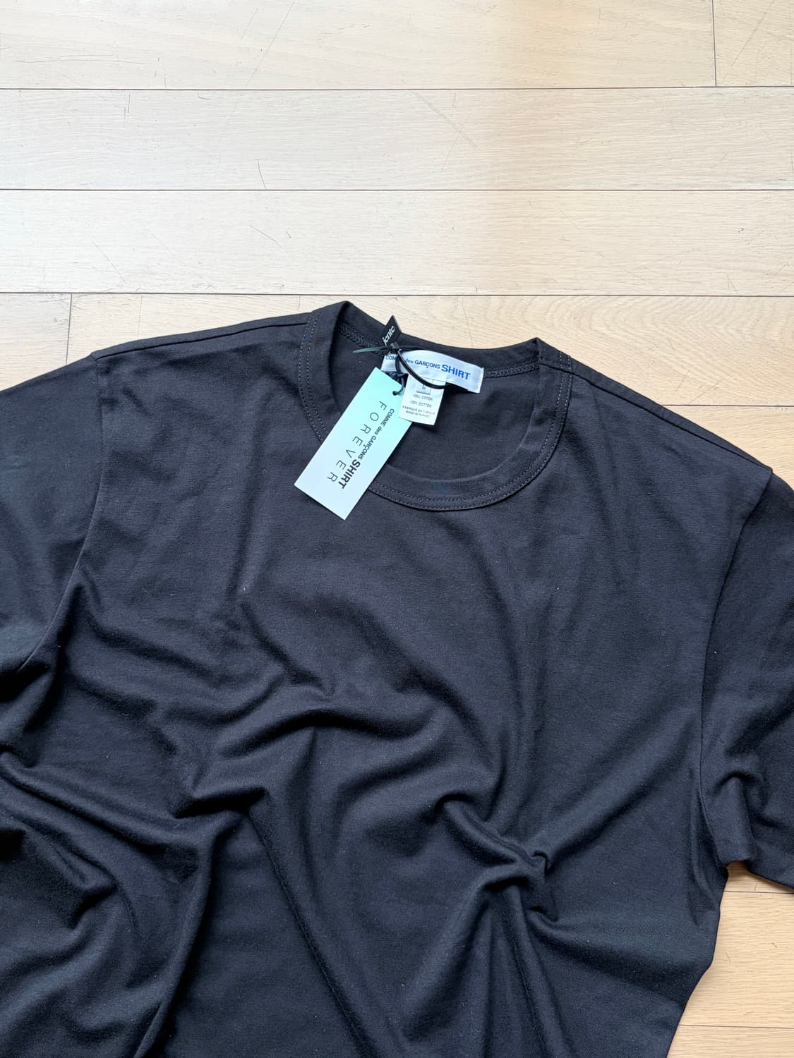 [L] 꼼데가르송 셔츠 forever 라인 티셔츠 블랙 상품이미지2