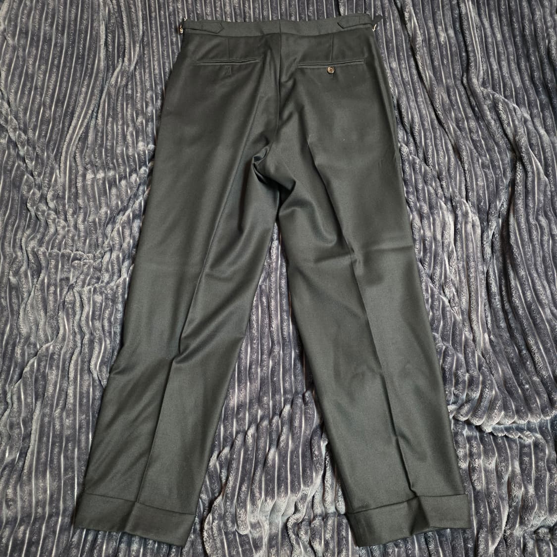 메버릭 투턱 울 트라우저 블랙 L(34) 상품이미지3