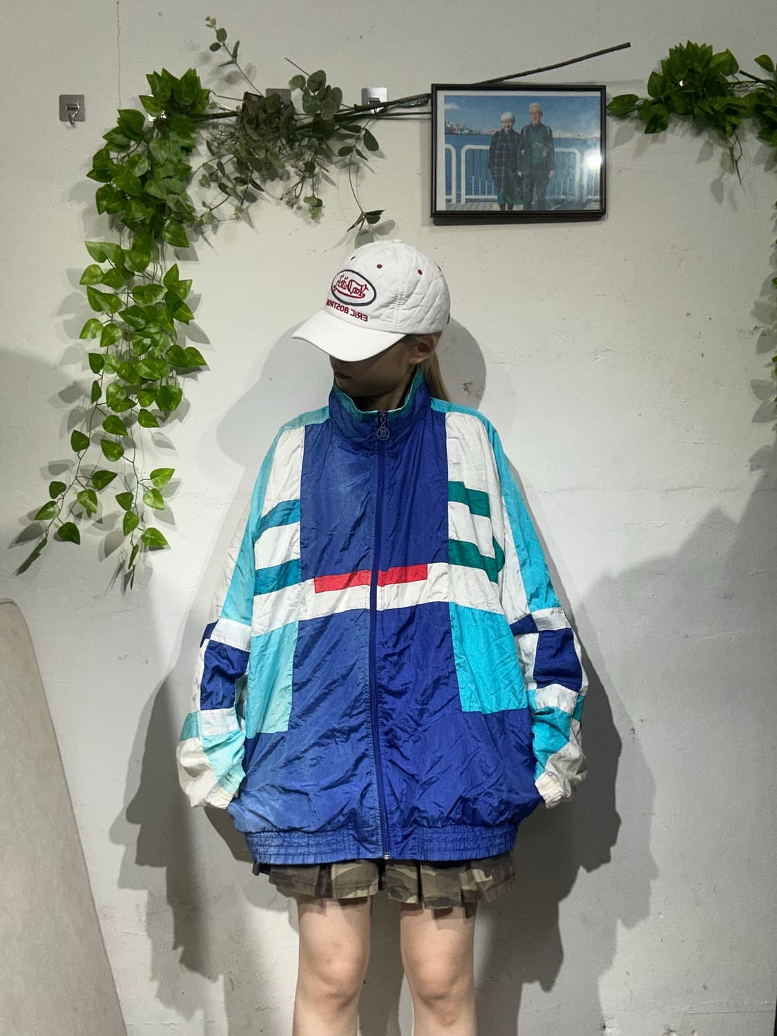 빈티지 블루 오버핏 바람막이 자켓  상품이미지2