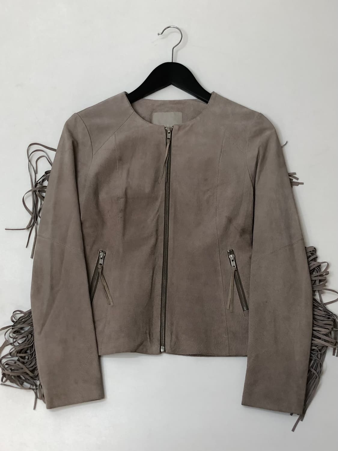 Soia & Kyo 소이아앤쿄 베이지 프린지 스웨이드 레더 자켓 상품이미지2