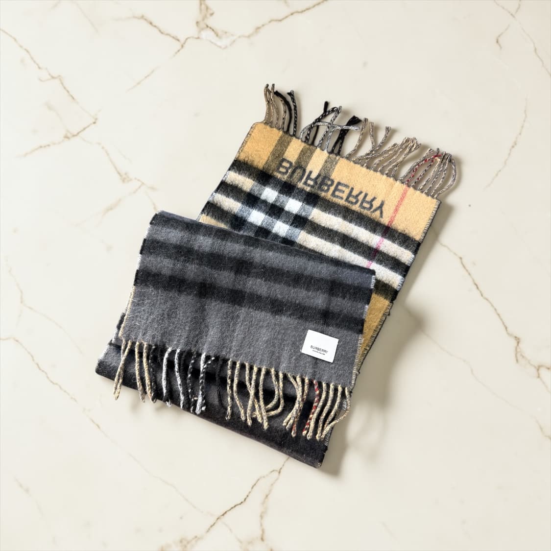 버버리 컬러믹스 로고 캐시미어 머플러 상품이미지5