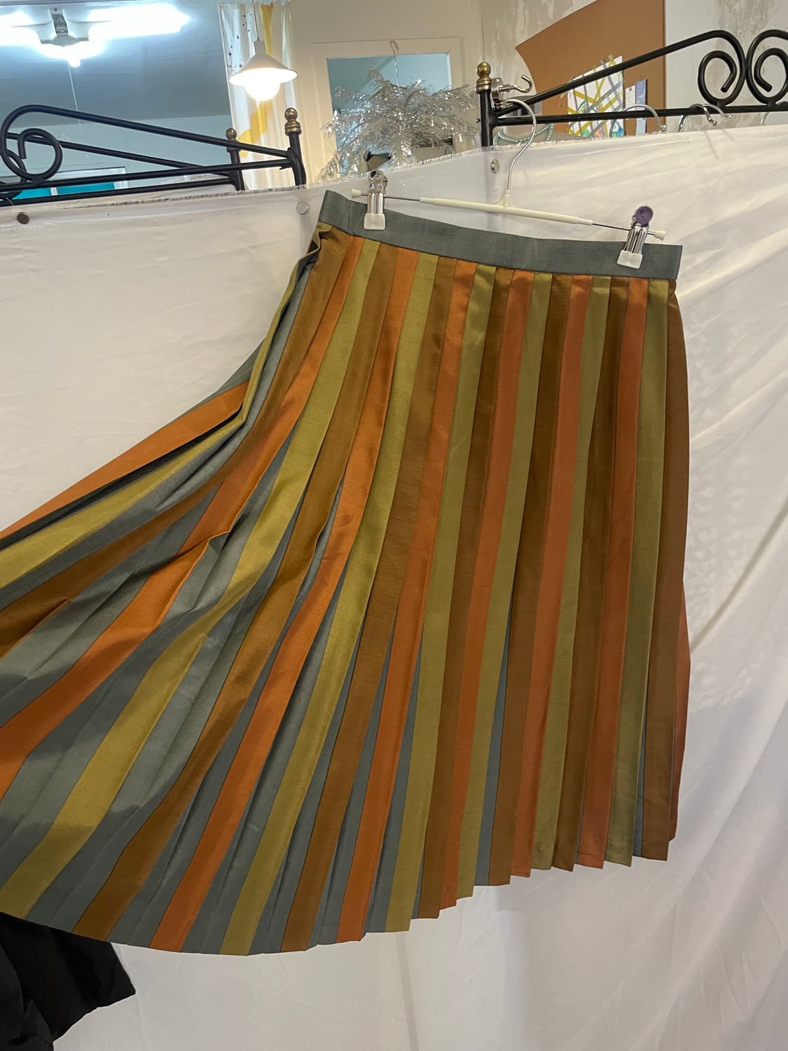 빈티지 플리츠 미디 스커트 상품이미지2