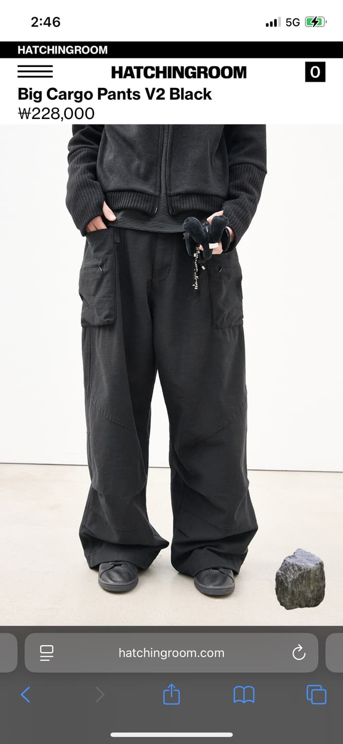 해칭룸 Big Cargo Pants V2 Black (3)(M) 상품이미지5