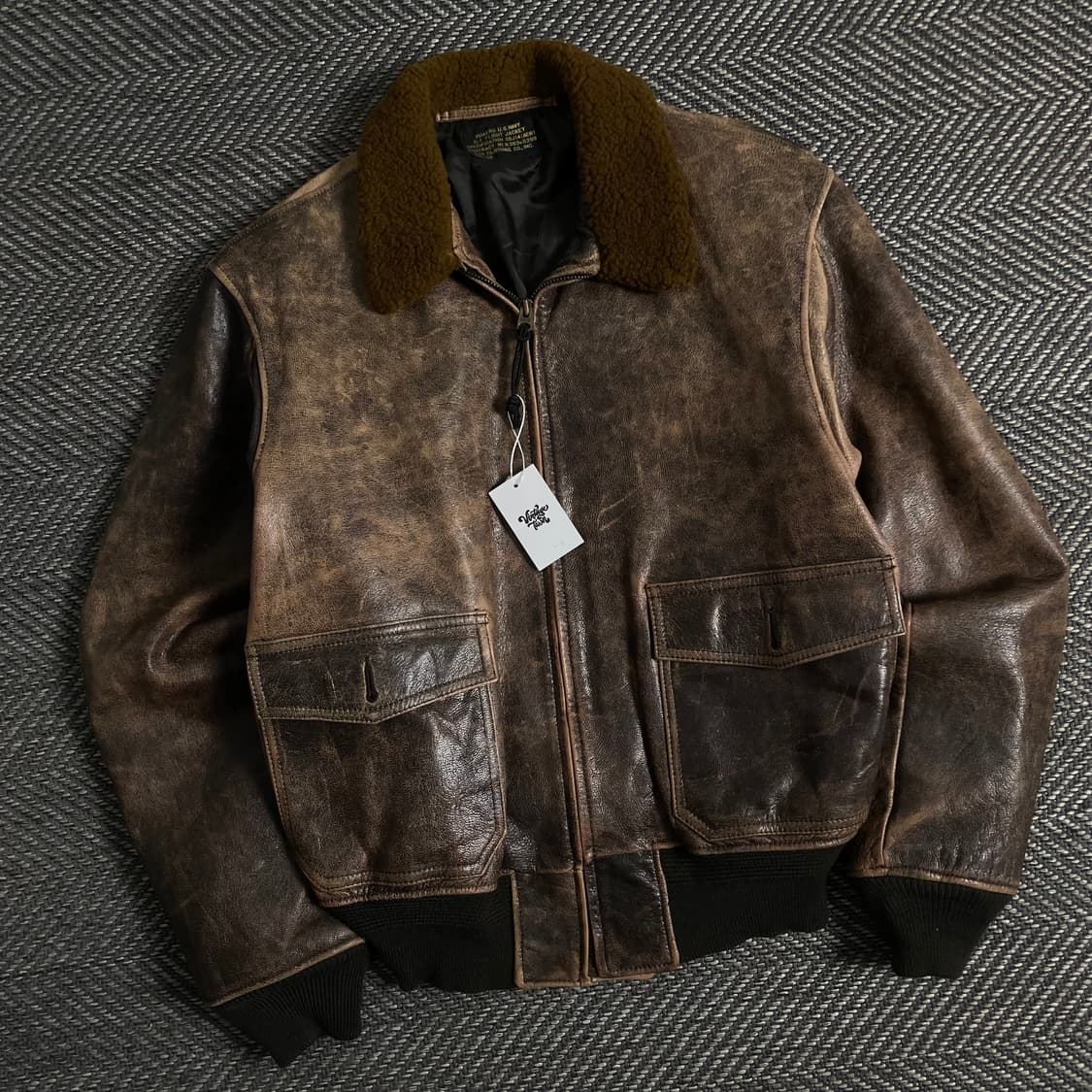 USA 오리지날 밀리터리 g-1 플라이트 레더 자켓y 3221 상품이미지1