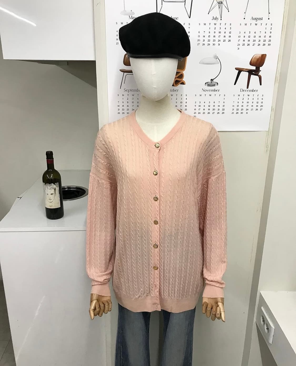 버버리 울 라운드 금장 케이블 가디건 상품이미지6