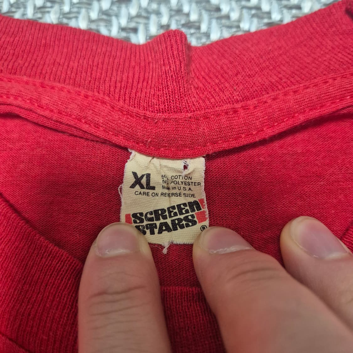 80s 빈티지 "NO DRUG" 싱글스티치 티셔츠 (XL) 상품이미지2