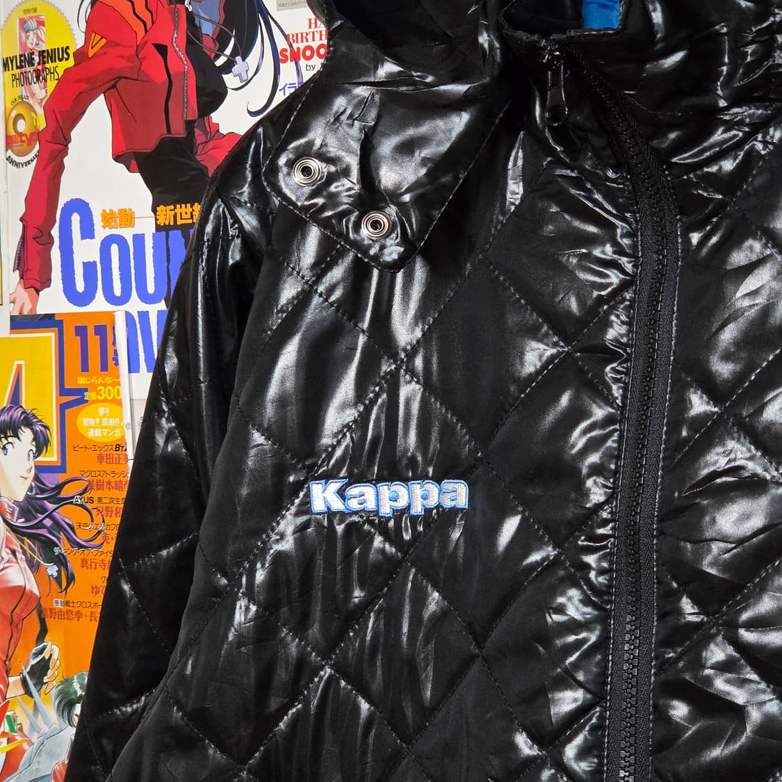 JPN 카파 X 산토리 보스 커피 유광 후드 퀼팅 패디드 점퍼 상품이미지5