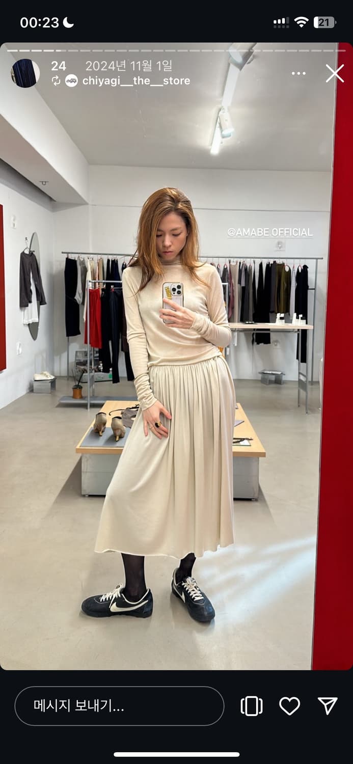 Amabe -scarf neck shirring dress 상품이미지4