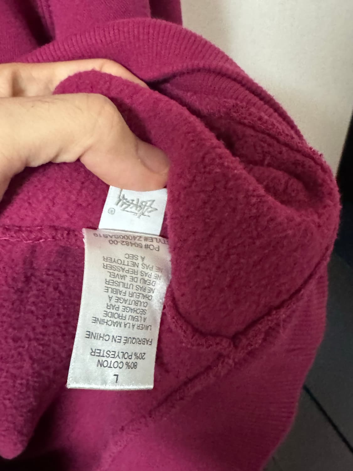 스투시 호놀롤루 스탁 후드 버건디 L 상품이미지6