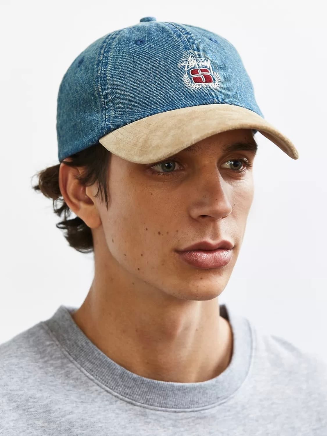 Stussy 스투시 데님 스웨이드 크레스트 볼캡 상품이미지8