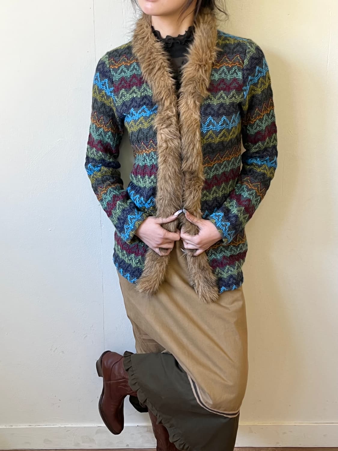 ANDISSTION 퍼 하트 가디건 상품이미지5