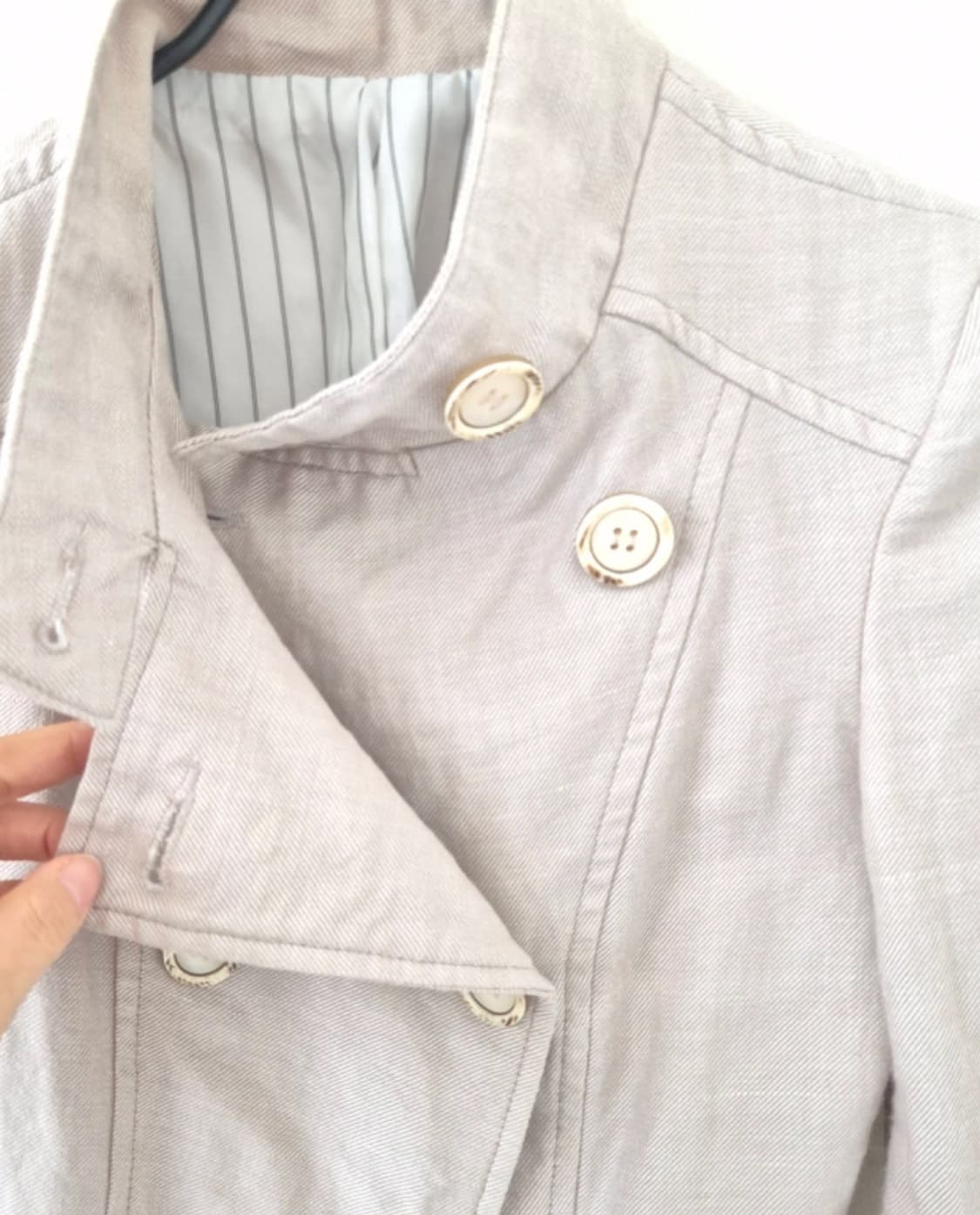 아이보리 나폴레옹 더블버튼 하이넥 자켓 상품이미지3