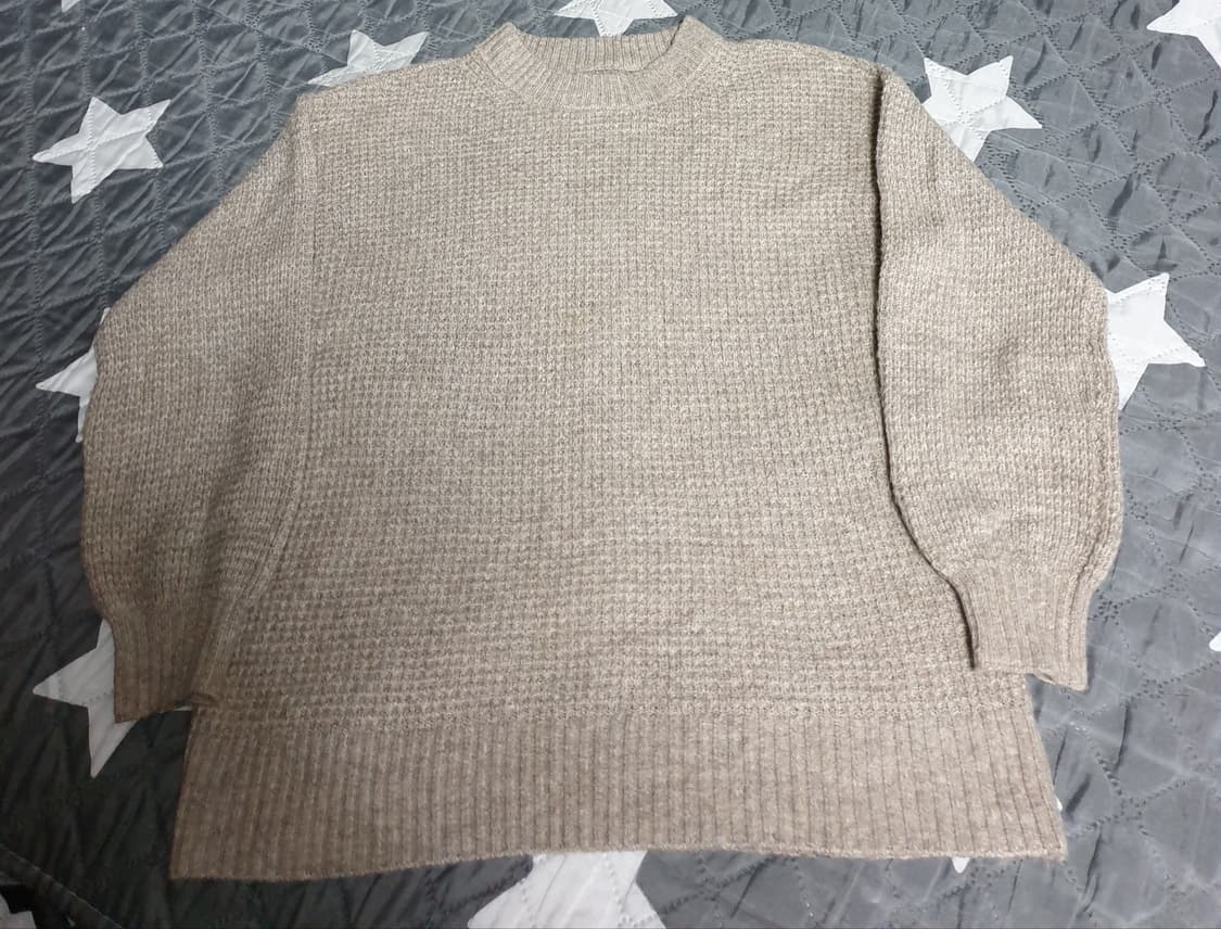 아메리칸이글 루즈핏 비스코스 혼방 와플 니트 스웨터 샌드베이지 (S) 상품이미지1