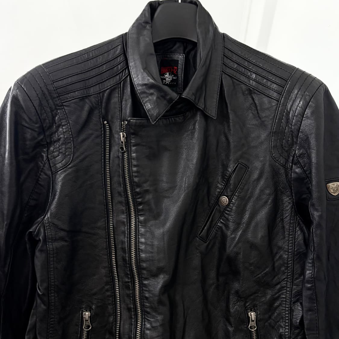 Dirty-12 양가죽 더블집업 라이더 자켓 상품이미지6