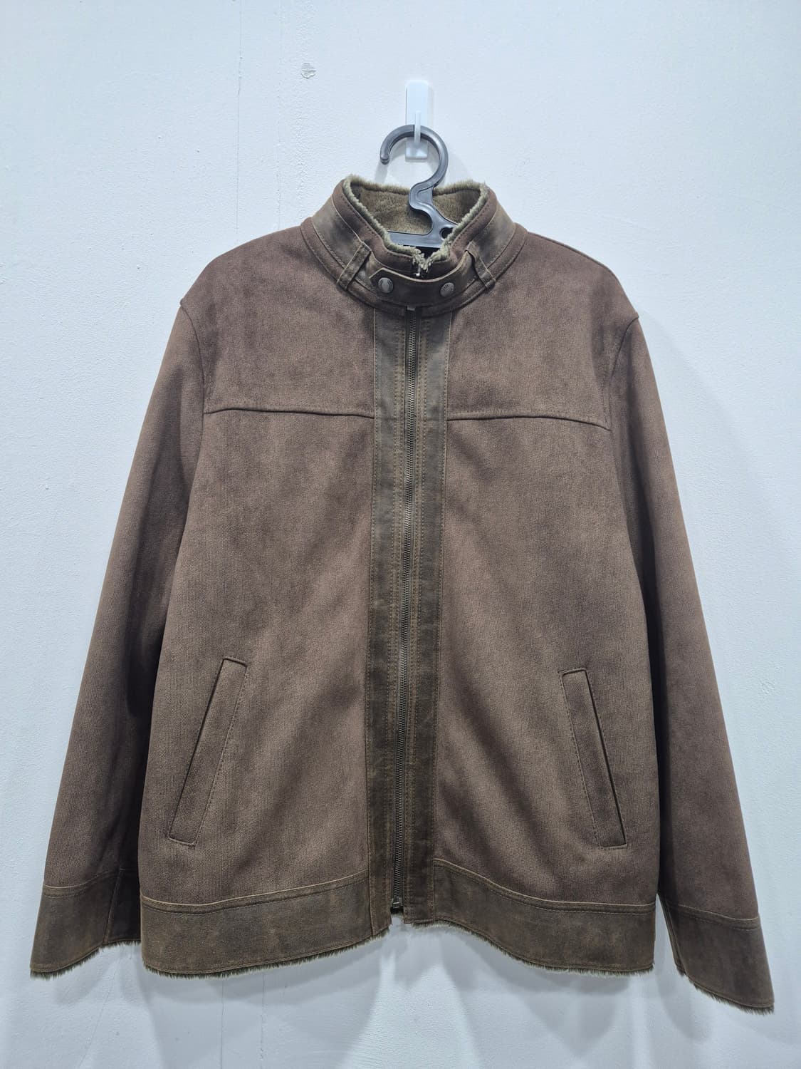 INI HOMME 스웨이드 스타일 브라운 무스탕 자켓 남성 100사이즈 상품이미지1