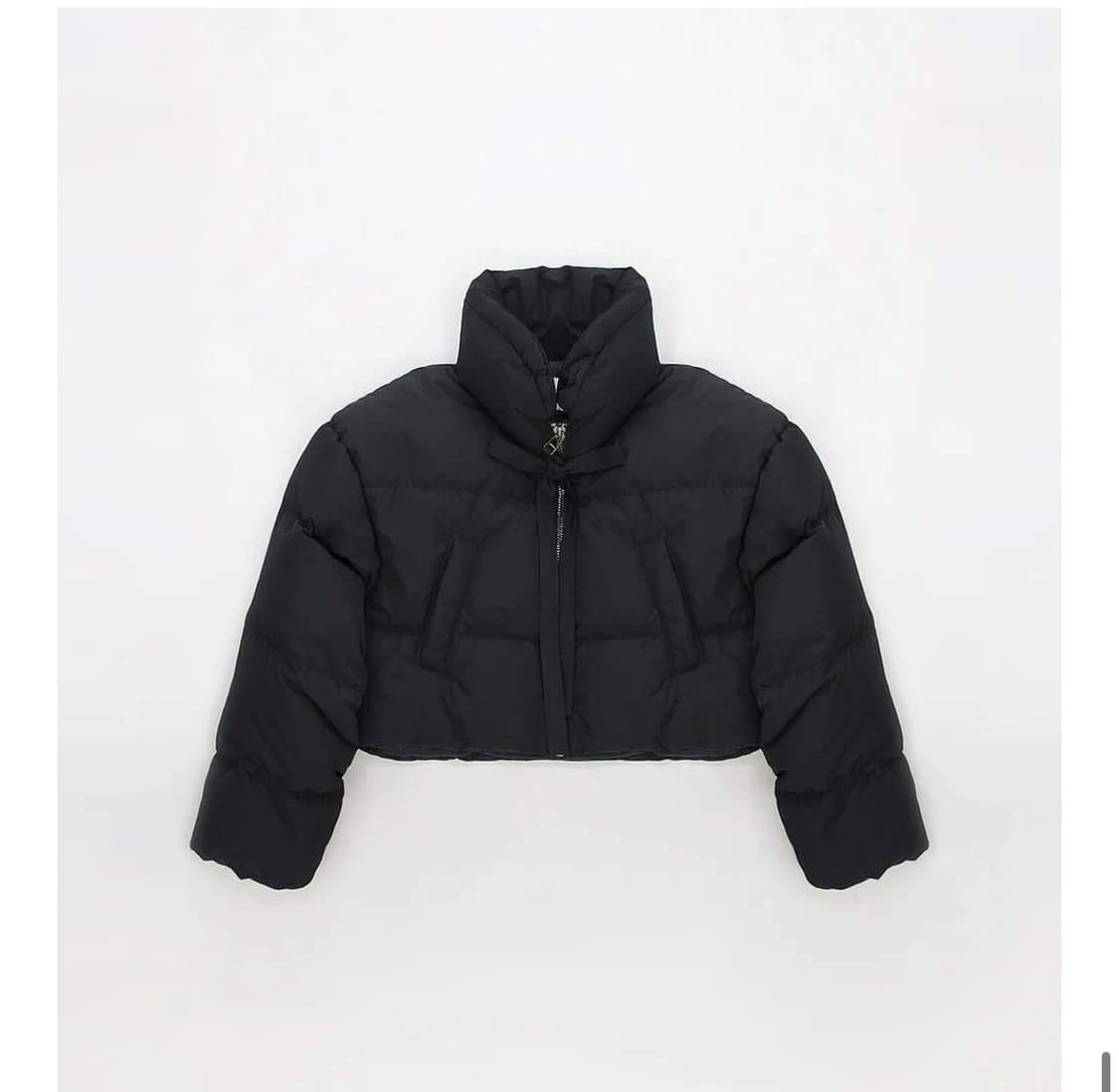 더티스 리본 숏 구스다운 패딩 블랙 상품이미지5