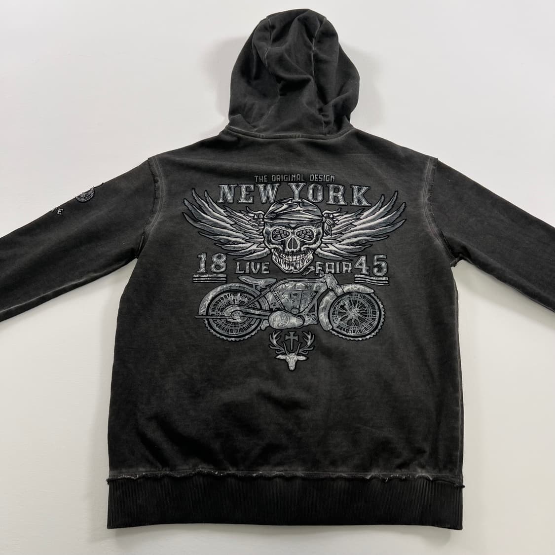 프레포텐테 빈티지 해골 후드집업 상품이미지7