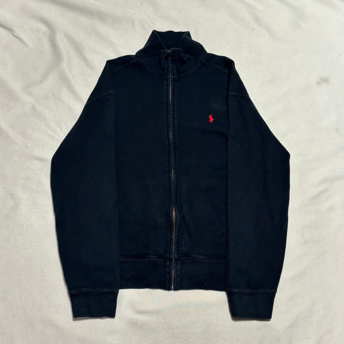 M 폴로랄프로렌 레드 포니 코튼 블랙 니트 집업 상품이미지2