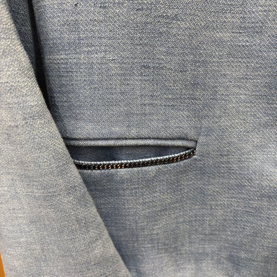 산드로 노카라 자켓 트위드 트리밍 라인 포켓 플랩 장식 디테일 블루 상품이미지6