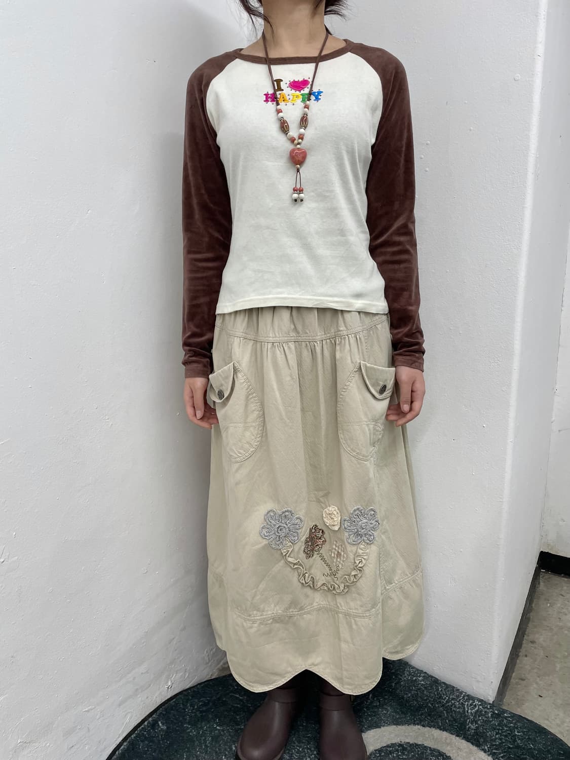 브라운 레터링 나그랑 슬리브 상품이미지3