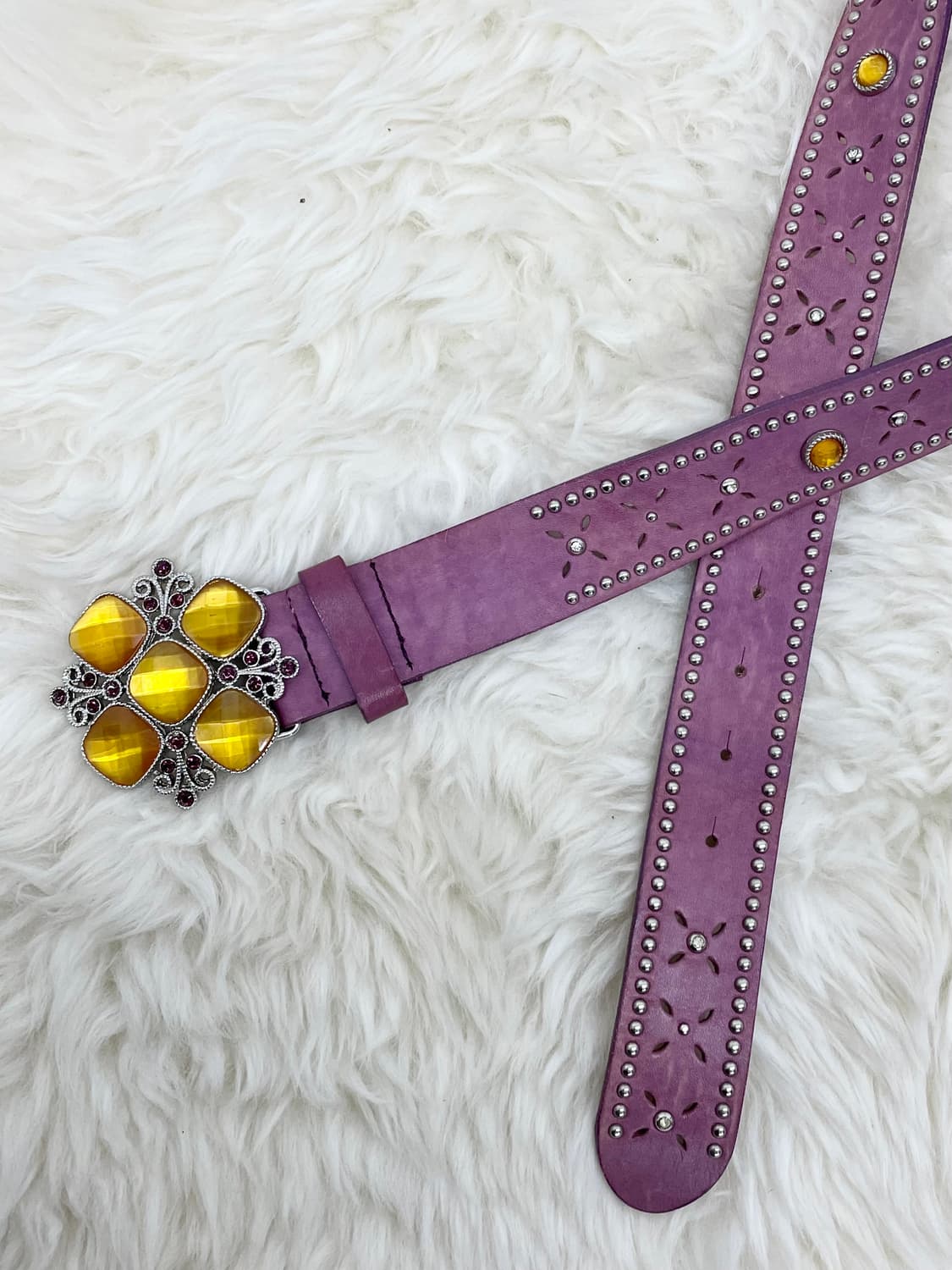 리얼레더 큐빅 스터드 버클 벨트 상품이미지6