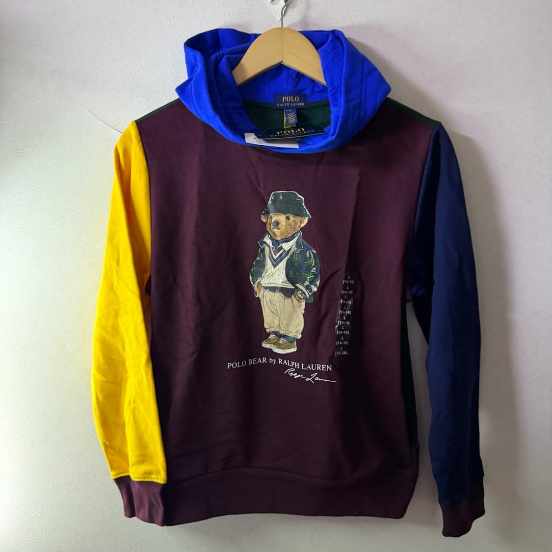 폴로 랄프로렌 베어프린팅 기모 후드티셔츠 보이즈 L (여성 66정도) 상품이미지1