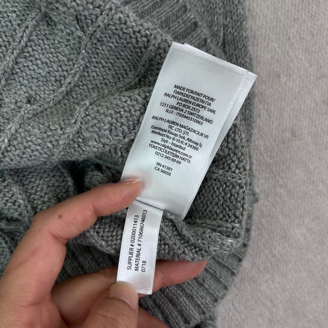 100 폴로랄프로렌 신형 꽈배기 그레이 니트 상품이미지9
