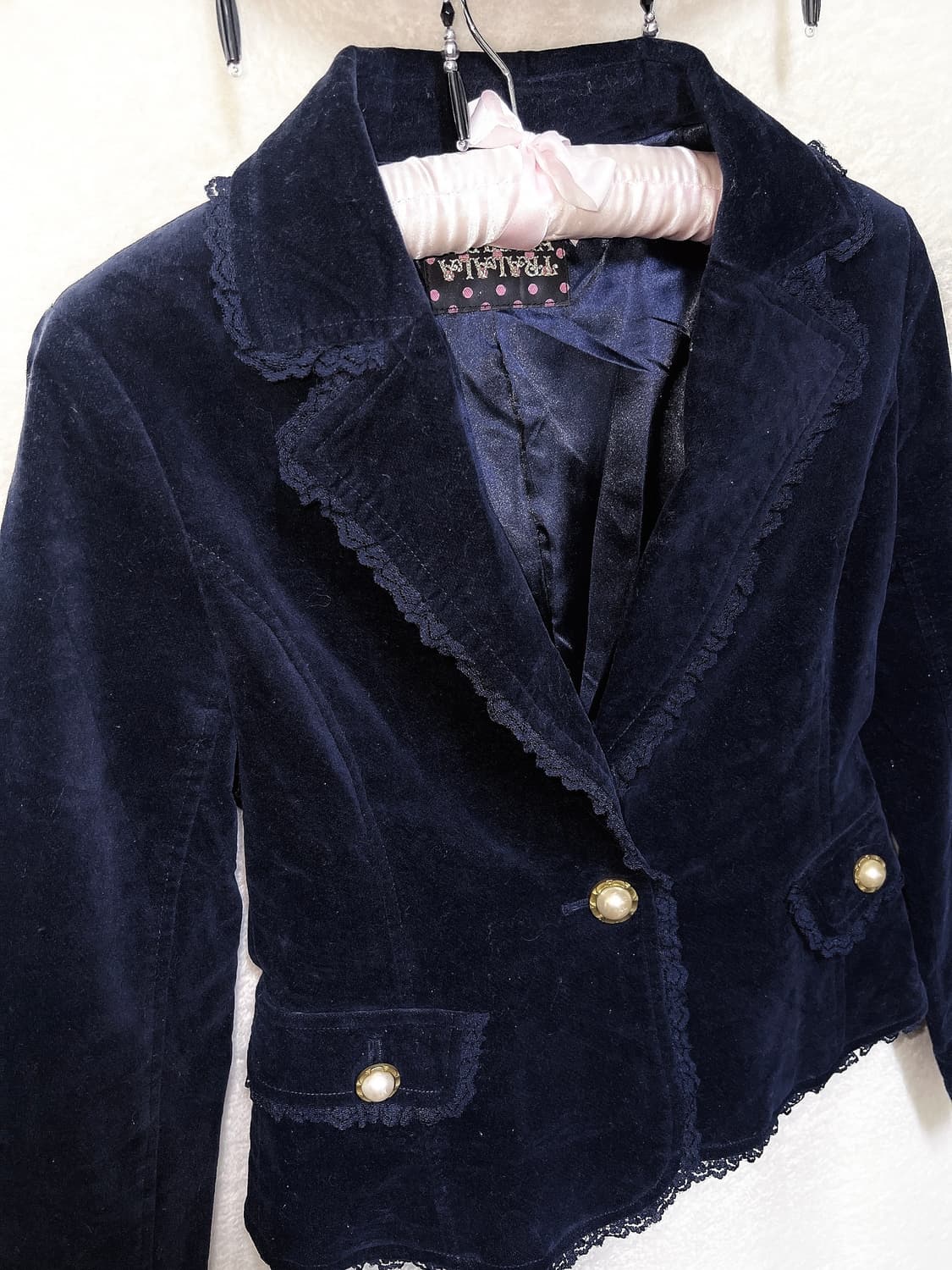 트랄라라 로맨틱고딕 고스로리 펑크 벨벳 레이스 리본 자켓 공겜여주 갸루 상품이미지3