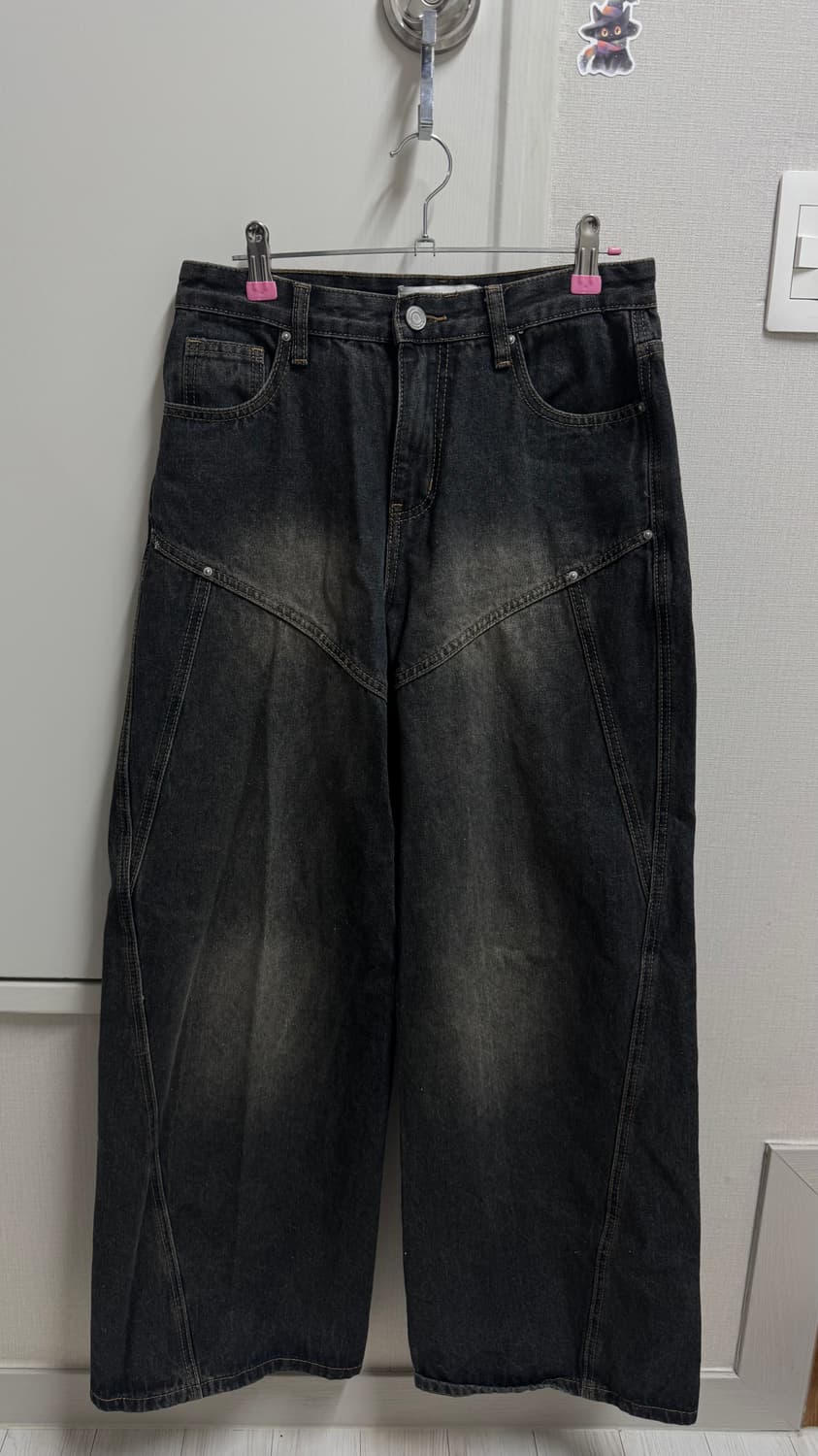 오디너리 홀리데이 라인데님 와이드 팬츠 M 상품이미지5