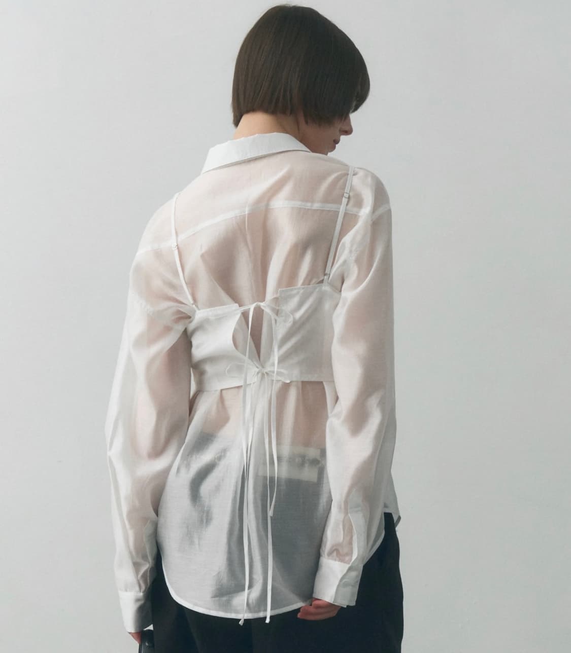 세컨모놀로그 시스루 뷔스티에 셔츠  상품이미지2