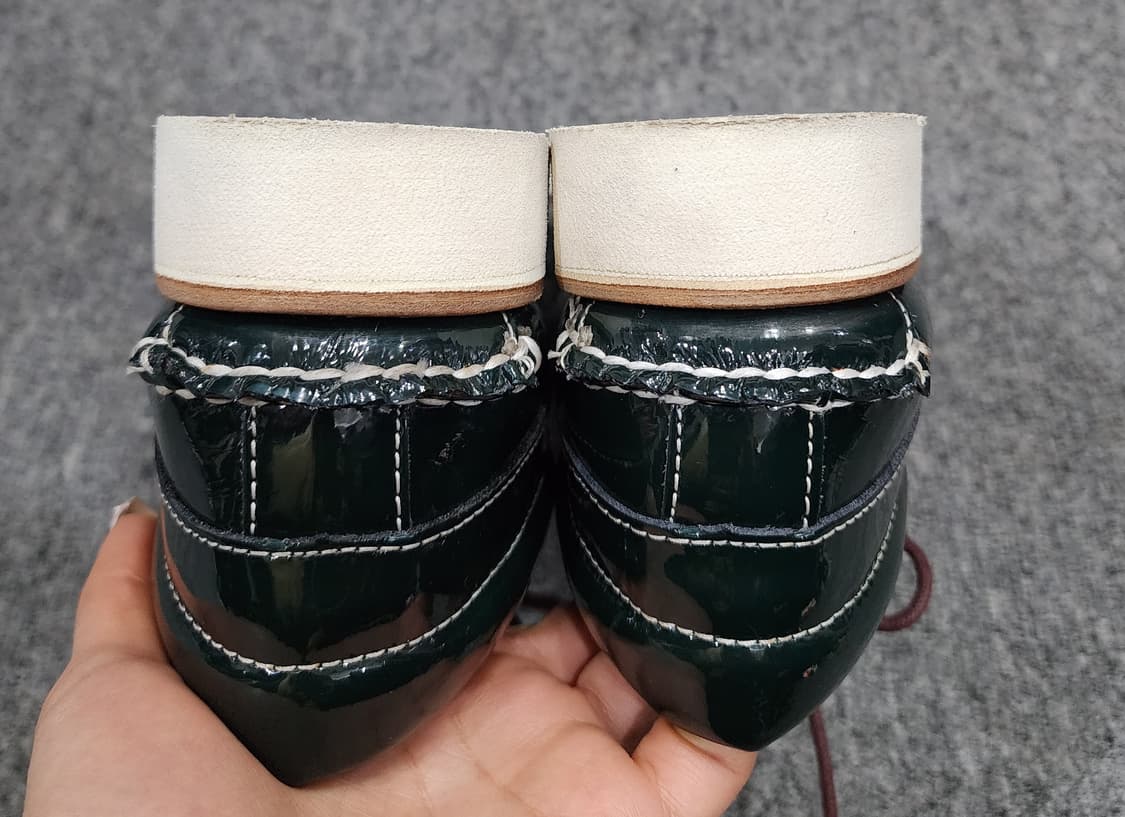 카시나 x 팀버랜드 3아이 웨지 비브람 다크 그린 보트슈즈 270 상품이미지8