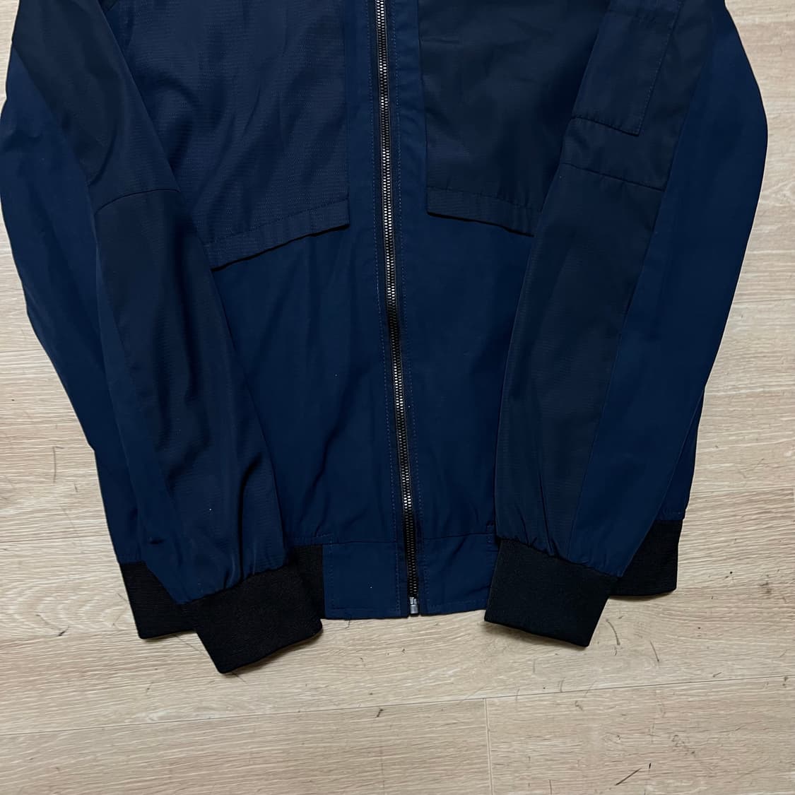 자라 베이직 코튼 블루종 집업자켓 [네이비] M/95 상품이미지3