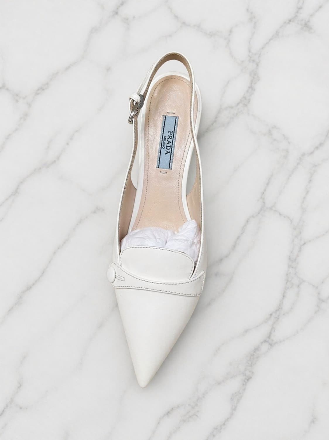 프라다 슬링백 힐 (오프화이트/아이보리) 라인 / 35 (220~225) 상품이미지2